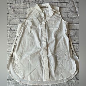 S Athleta HAYES SHELL White Zipper Sides Mint Conditions Activewear Athletic wea